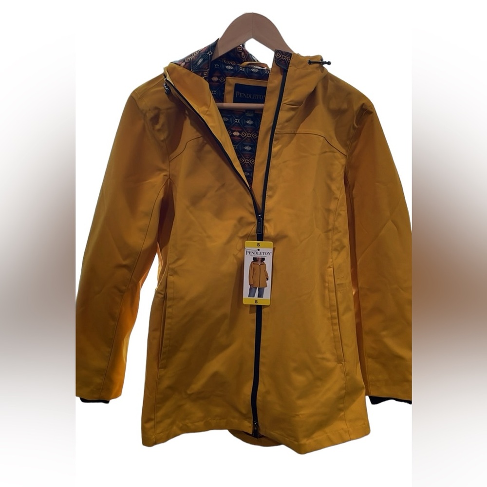 Pendleton/yellow/waterproof/ flannel lined/ hooded/ new  with tags/ size small